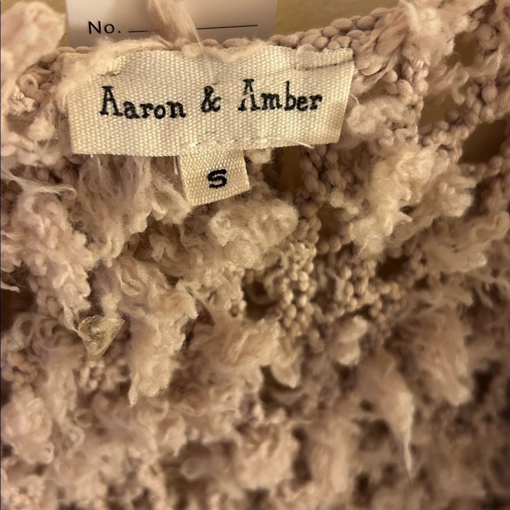 Aaron & Amber Anthropologie Small Knotted Cardigan Chunky Sweater Shaggy Knit - Picture 5 of 17